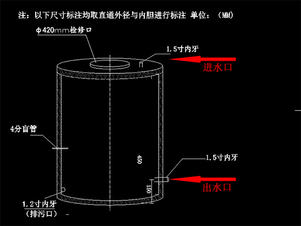 不銹鋼水塔水管進出接法圖解